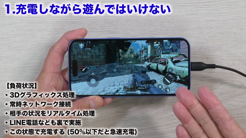 教えてくれたのは……みずおじさん, iPhoneを長持ちさせるために「絶対にやってはいけないNG行動」, 「充電しながらゲームで遊ぶ」のはNG！, iPhoneが熱くなる条件で多いのは「充電中の最新3Dゲーム」
