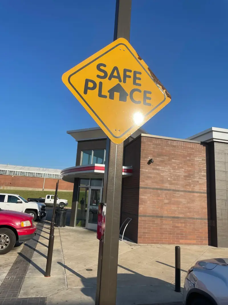 7. Safe Place, full stop 1. Speedway took a turn after a short circuit, 2. "Don't even think of parking here, big boy", 3. Because women are always right, 4. "Do marathoners know they don't have to?", 5. "On-site home refinancing to help with gas", 6. "Free Oil Changes on All Teslas", 7. Safe Place, full stop, 8. "The first five days after the weekend are the hardest", 9. "We have gluten-free gas", 10. "Free gas: all exits, all stations, all pumps, all the time", 11. Regular .19, Diesel .79, Milk .79, 12. "Naming the dog 'Shark' at the beach was a mistake", 13. "We don't care, just be fresh & wash your hands", 14. "Donuts and beer now here", 15. "Muffins spelled backward is what you do when they're done", 16. Unleaded .59, Diesel .99, Slurpee .00, 17. "Bought a chicken to make sandwiches. It won't", 18. "If y'all could stop driving off with our hoses…", 19. Mr. Gas: Eat Food, Get Gas, 24/7