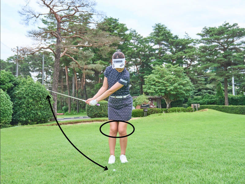 積極的に足を動かすことで手先でのミスを防ぐ, 丹田から力が抜けるとミスが多発してしまう, ヒザの向きに合わせてヘッドを上げ下げする, セットアップでミスのリスクを減らす