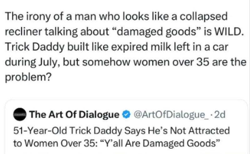 4. 1. "Trains don't work.", 2. "Greg, the last volunteer", 3. "Silence, peasant.", 4. "Damaged goods", 5. "12 disciples", 6. "Wrong priorities", 7. "The lowest IQ ever", 8. "Head, shoulders, knees, and toes", 9. "The clown", 10. "The mysterious stranger", 11. "I don't know Jelly Roll", 12. "AI is killing careers", 13. "You look easy to draw.", 14. "Funnier than koalas", 15. "It's what he knows.", 16. "Smooth brain", 17. "Insurance won't cover this comeback.", 18. "Was it a public stunt?", 19. "The best charisma ever"