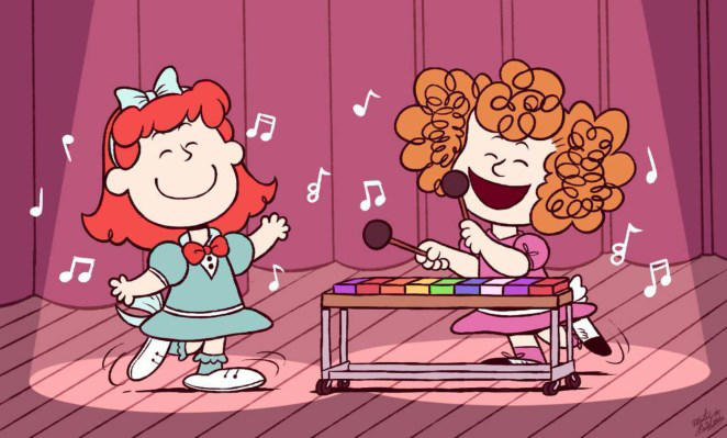 #15 Frieda #1 Charlie Brown, #2 Snoopy, #3 Linus van Pelt, #4 Woodstock, #5 Lucy van Pelt, #6 Schroeder, #7 Peppermint Patty, #8 Sally Brown, #9 Pig-Pen, #10 Marcie, #11 Franklin, #12 Violet, #13 Rerun van Pelt, #14 The Little Red-Haired Girl, #15 Frieda