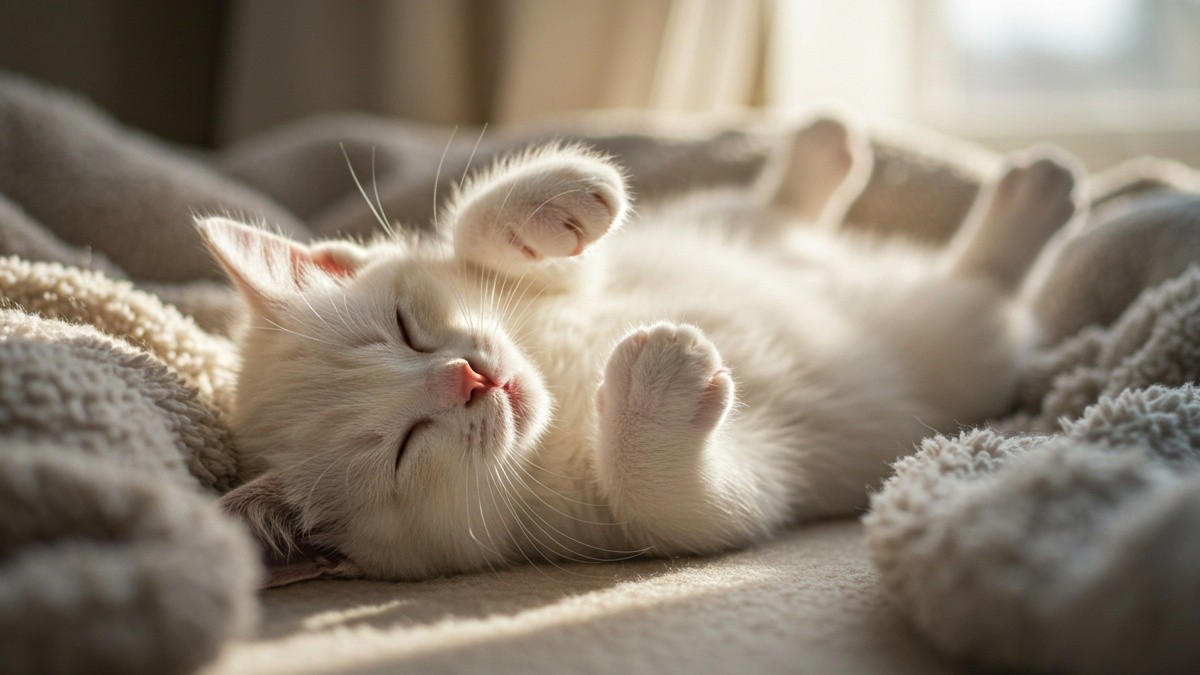 Kneading on you, Bringing you “gifts”, Sleeping close to you, Seeking comfort when scared, Purring during contact, Head-butting you, Meowing for attention, Licking or grooming you