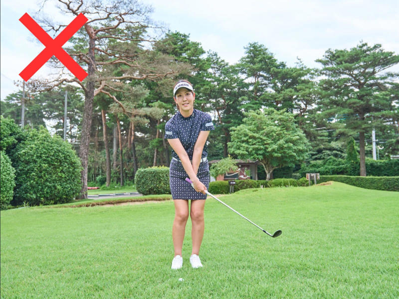 積極的に足を動かすことで手先でのミスを防ぐ, 丹田から力が抜けるとミスが多発してしまう, ヒザの向きに合わせてヘッドを上げ下げする, セットアップでミスのリスクを減らす