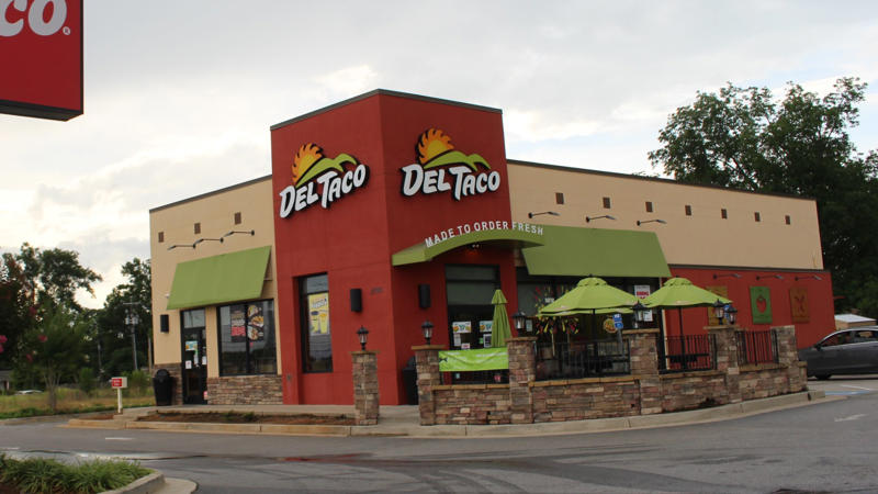 14. Del Taco 1. Little Caesars, 2. Circle K, 3. Arby's, 4. Chuck E. Cheese, 5. Burger King, 6. Jimmy John's, 7. Carl’s Jr., 8. Tim Hortons, 9. Chick-fil-A, 10. Bojangles, 11. Dairy Queen, 12. Dave’s Hot Chicken, 13. Chipotle, 14. Del Taco, 15. Dunkin’ Donuts, 16. Taco Bell, 17. Subway, 18. Papa John's, 19. In-N-Out, 20. McDonald’s