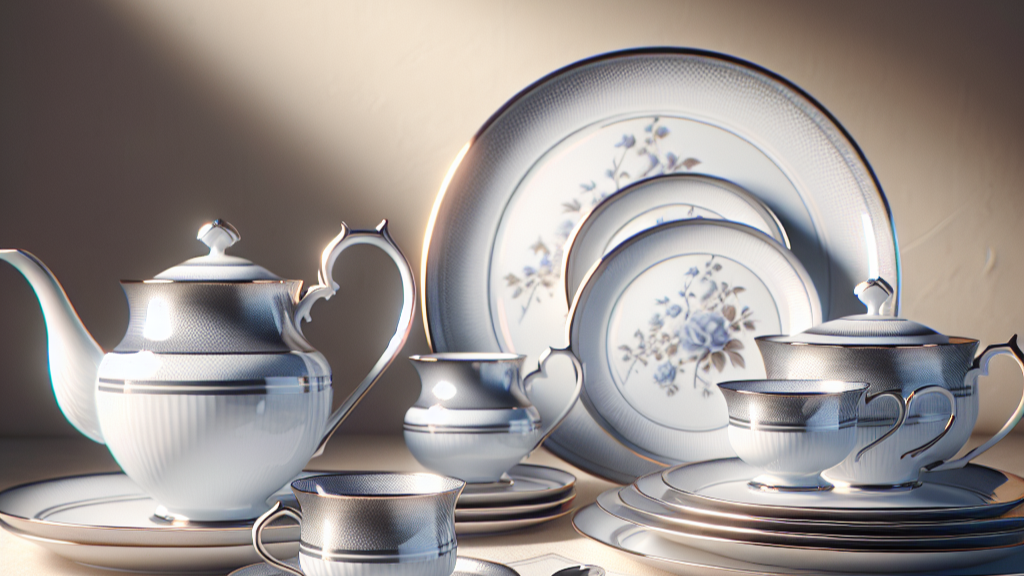 Wedgwood Amherst Franciscan Desert Rose (USA-made), Pfaltzgraff Yorktowne, Noritake Savannah, Lenox Eternal, Royal Albert Lavender Rose, Wedgwood Kutani Crane, Homer Laughlin Eggshell Nautilus, Royal Doulton Carlyle, Syracuse China Old Ivory, Noritake Rothschild, Spode Blue Italian, Rosenthal Sanssouci, Limoges Haviland Schleiger Patterns, Wedgwood Amherst, Royal Worcester Evesham Gold, Lenox Autumn, Royal Copenhagen Blue Fluted Half Lace, Minton Ancestral, Aynsley Orchard Gold, Wedgwood Florentine Turquoise, Coalport Indian Tree, Herend Rothschild Bird