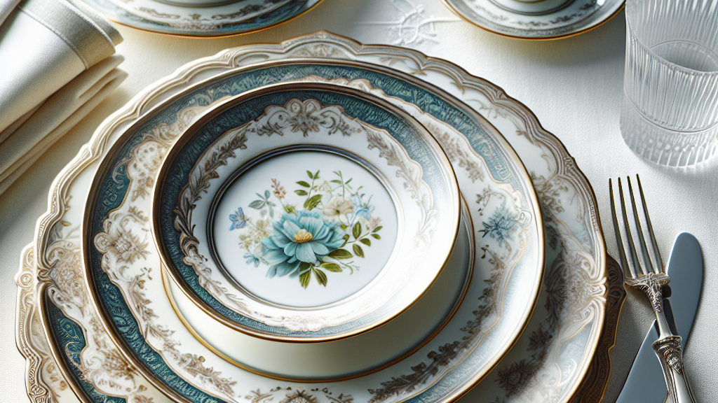 Royal Doulton Carlyle Franciscan Desert Rose (USA-made), Pfaltzgraff Yorktowne, Noritake Savannah, Lenox Eternal, Royal Albert Lavender Rose, Wedgwood Kutani Crane, Homer Laughlin Eggshell Nautilus, Royal Doulton Carlyle, Syracuse China Old Ivory, Noritake Rothschild, Spode Blue Italian, Rosenthal Sanssouci, Limoges Haviland Schleiger Patterns, Wedgwood Amherst, Royal Worcester Evesham Gold, Lenox Autumn, Royal Copenhagen Blue Fluted Half Lace, Minton Ancestral, Aynsley Orchard Gold, Wedgwood Florentine Turquoise, Coalport Indian Tree, Herend Rothschild Bird
