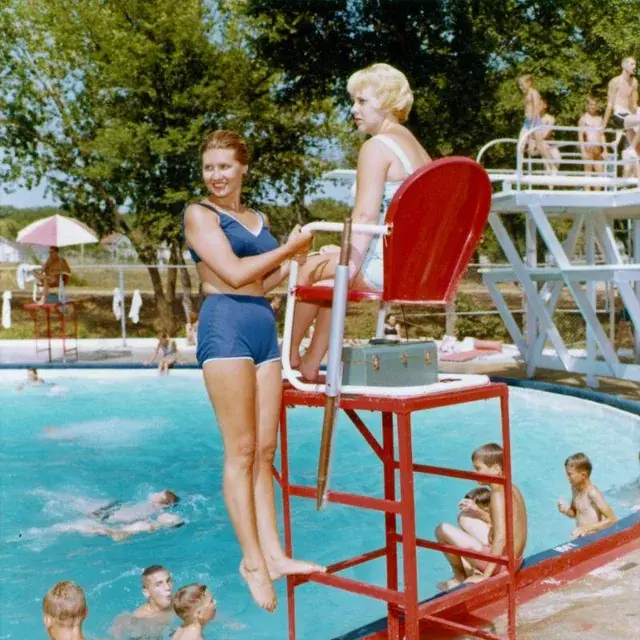 5. Enjoying a Day at the Public Pool (1960s) 1. Boys Setting Up Their Train Model (1946), 2. Dangerous Curves (1949), 3. Before Prom (1967), 4. Going for a Ride in the Convertible (1957), 5. Enjoying a Day at the Public Pool (1960s), 6. Mespelbrunn Castle in Bavaria, Germany, 7. Diving Contest in Palm Beach, Florida (1959), 8. Waiting on a Prom Date (1950s), 9. A Husband’s Portrait of His Wife (1954), 10. Times Square (1959), 11. Little Girl Fishing on the North Shore of Oahu (1960), 12. Couple on Vacation in Florida (1950s), 13. A Baker and His Bread (1950s), 14. Kids Posing by Their Family Vehicle (1966), 15. Brothers Playing in the Snow (1963), 16. Dogs Like Rides Too (1962), 17. Orphan Children from Mooseheart, Illinois (1948), 18. Stopping at Texaco on a Road Trip (1958), 19. Toddler Walking Around in Flowers (1954), 20. Boys on a Camping Trip (1965), 21. Saying Goodbye to Grandma (1950), 22. Picnic in France (1969), 23. A Night at the Bar (1950s), 24. Typical Teen Party (1978)
