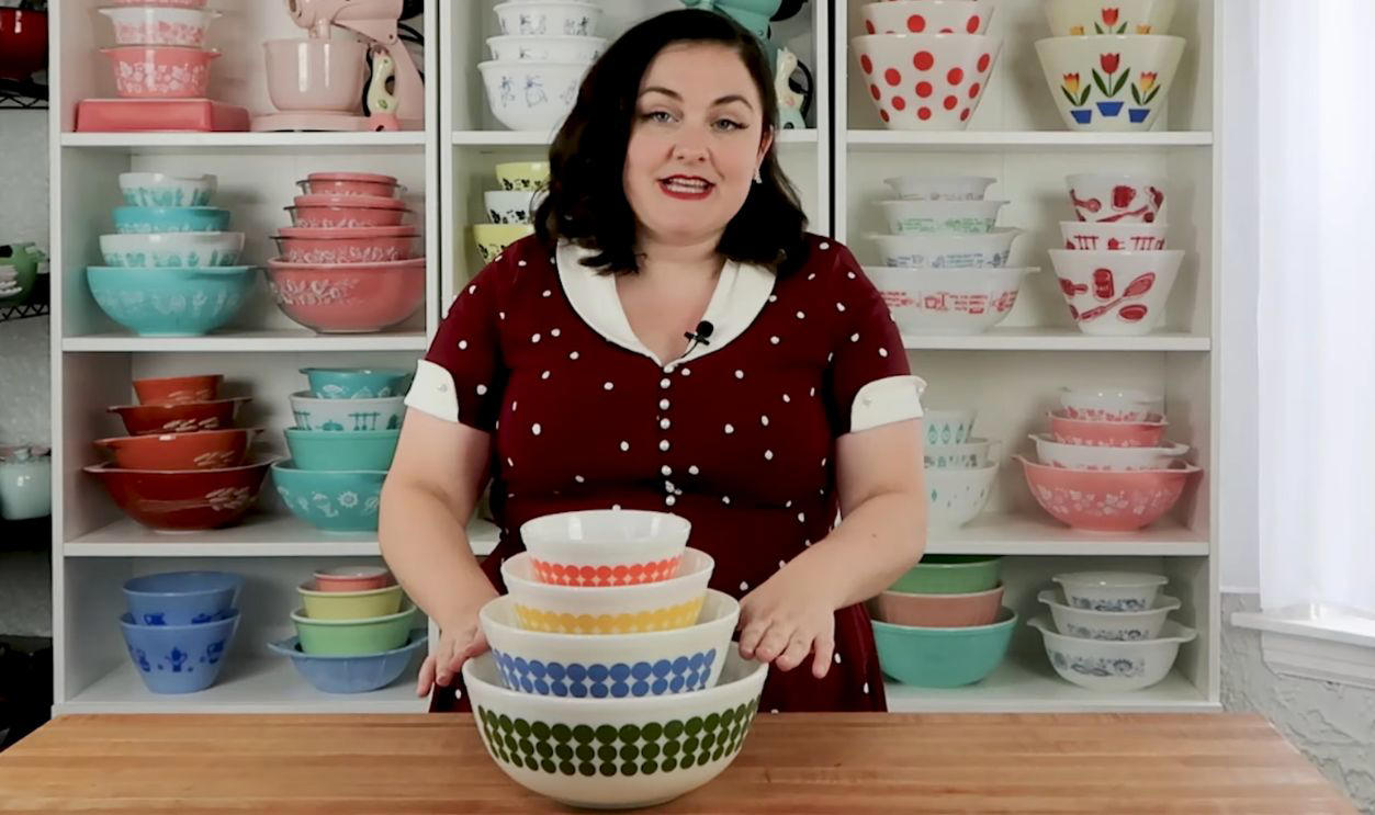 Your Grandma’s Kitchenware Could Be Worth a Fortune, Turquoise Snowflake Mixing Bowls, Gooseberry Cinderella Bowls (Pink on White), Friendship Pattern Casseroles, Primary Colors Mixing Bowls Set, Black Snowflake Space Saver Casserole, Horizon Blue Cinderella Bowls, Verde Square Flowers Casseroles, Terra Mixing Bowls, Bluebird Promotional Casserole, Balloons Chip &amp; Dip Set, Pink Scroll Space Saver, Green Dot Mixing Bowls, Town and Country Pattern Mixing Bowls, Autumn Harvest Cinderella Bowls (Orange on White), Shenandoah Pattern Casseroles, Golden Pine Promotional Casserole