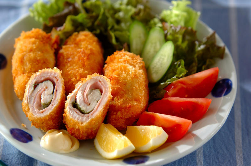 梅肉と大葉のささ身パン粉焼き, レンジささ身の春巻き, ささ身と大葉の梅肉和え, ささ身と大葉の甘辛マヨネーズ和え, 大葉のカラシ酢みそ和え, ツルツルささ身の中華和え