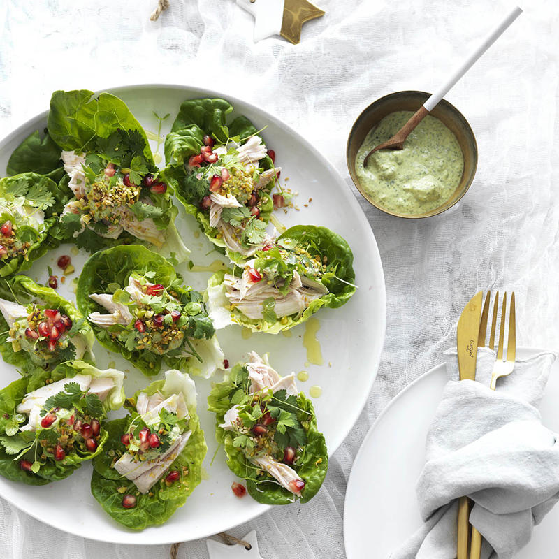 Smarter finger food ideas, How much finger food to serve, Be prepared for impromptu entertaining, Pre-dinner nibbles, What is a fancy finger food called?, Finger food ideas for your next party, Easy spanakopita pies , Chicken lettuce cups with green tahini dressing , Air fryer sausage rolls , Little chicken and leek pies , Air fryer popcorn-coated chicken with honey BBQ sauce , Espresso martini cocktail , Watermelon mocktail with strawberry & mint , Tomato & goat’s cheese pissaladière , Baked brie fondue on the barbecue , Air fryer zucchini balls with lemon yoghurt , How to make a classic mojito , Fried harissa-stuffed green olives , Salt and pepper squid , Bruschetta , Five-ingredient tomato fritters , Beef, haloumi and spinach borek , Roasted garlicky pumpkin and sage pies , Rosé sangria , Air fryer pickle chips with ranch dipping sauce , Spiced paneer and eggplant pakora , Crispy fried pork dumplings , Air fryer chicken nuggets , Arancini with tomato and balsamic sauce , Chocolate and smoked almond ice-cream sandwiches , Strawberry and elderflower mocktail , Spelt blini with hot smoked salmon and crème fraîche , Bread crisps with confit tomatoes , Baked brie with pine nut dukkah , Caramelised leek and brie tartlets , Bacon and cheese arancini , Mulled “wine” mocktail , Passionfruit and pineapple spritzer , Chicken and mango rice paper rolls , Poached eggs and smoked salmon on blini , Feta and spinach stuffed potato balls , Marinated baby bocconcini with prosciutto