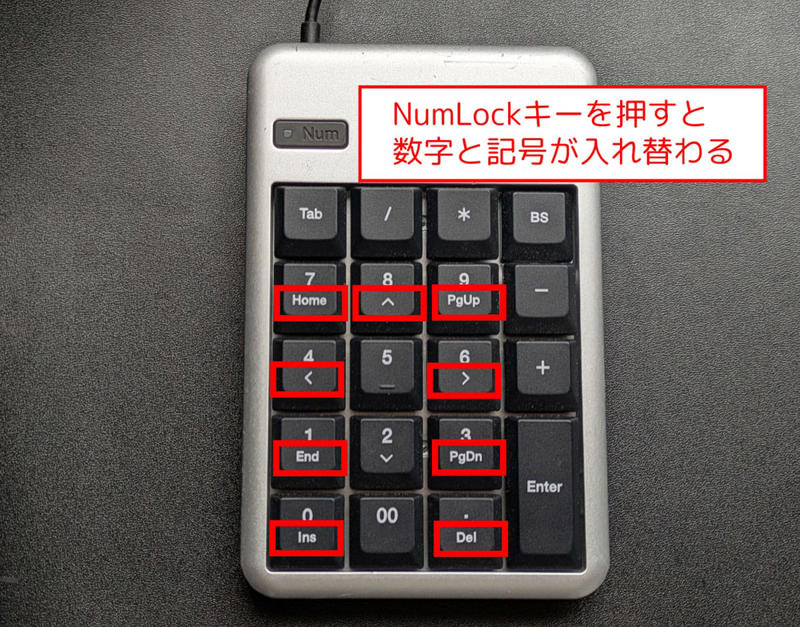 NumLockオン：数字入力モード, NumLockオフ：カーソル移動モード, 方法1：起動時の状態を固定する（レジストリ編集）, 方法2：NumLockキーを完全に無効化する（PowerToys）
