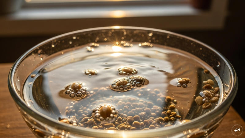 Soak The Seeds: Take lukewarm water and soak the seeds for 24 hours to help with germination. (Image: AI-Generated)