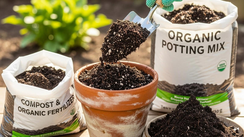Prepare The Pot Or Garden Bed: Then, fill a pot with loamy, rich, and well-draining soil. Add compost or organic fertilizer for better nutrition. (Image: AI-Generated)
