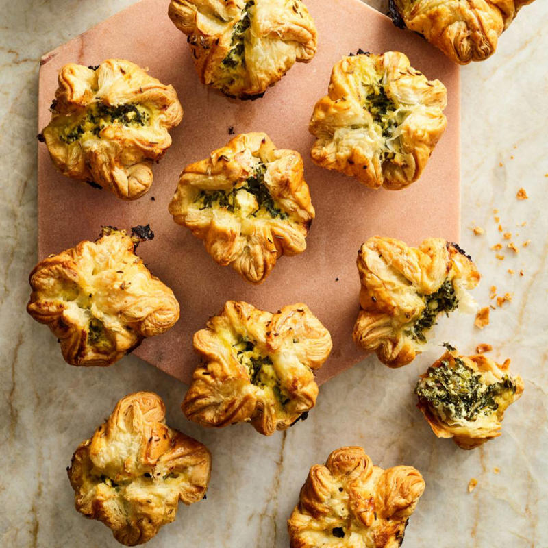 Smarter finger food ideas, How much finger food to serve, Be prepared for impromptu entertaining, Pre-dinner nibbles, What is a fancy finger food called?, Finger food ideas for your next party, Easy spanakopita pies , Chicken lettuce cups with green tahini dressing , Air fryer sausage rolls , Little chicken and leek pies , Air fryer popcorn-coated chicken with honey BBQ sauce , Espresso martini cocktail , Watermelon mocktail with strawberry & mint , Tomato & goat’s cheese pissaladière , Baked brie fondue on the barbecue , Air fryer zucchini balls with lemon yoghurt , How to make a classic mojito , Fried harissa-stuffed green olives , Salt and pepper squid , Bruschetta , Five-ingredient tomato fritters , Beef, haloumi and spinach borek , Roasted garlicky pumpkin and sage pies , Rosé sangria , Air fryer pickle chips with ranch dipping sauce , Spiced paneer and eggplant pakora , Crispy fried pork dumplings , Air fryer chicken nuggets , Arancini with tomato and balsamic sauce , Chocolate and smoked almond ice-cream sandwiches , Strawberry and elderflower mocktail , Spelt blini with hot smoked salmon and crème fraîche , Bread crisps with confit tomatoes , Baked brie with pine nut dukkah , Caramelised leek and brie tartlets , Bacon and cheese arancini , Mulled “wine” mocktail , Passionfruit and pineapple spritzer , Chicken and mango rice paper rolls , Poached eggs and smoked salmon on blini , Feta and spinach stuffed potato balls , Marinated baby bocconcini with prosciutto