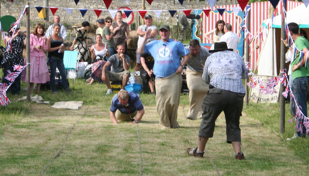 7. Sack Races for Adults 1. Contests for Best Produce, 2. Best Recipe Contests Exclusively for Women, 3. Baking Contests Exclusively for Women, 4. Pig Races, 5. Contests for Best Livestock and Pets, 6. Bear Baiting, 7. Sack Races for Adults, 8. Contests for the Most Unusual Vegetable Shape, 9. Watermelon Seed Spitting Contests, 10. Butter Churning Contests, 11. Milking Contests, 12. Horse Races, 13. Ladies Bicycle Races, 14. Horse Pulling, 15. Sewing Contests, 16. Harness Races