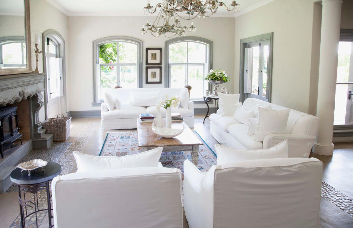 Matching Furniture Sets, Faux Florals or Plants, Builder-Grade Finishes, Mismatched Mugs, Plastic Picture Frames, Novel Wall Decor, Vertical Blinds, Themed Rooms, Year-Round Holiday Decor, Huge Family Portraits, Gallery Walls, Wallpaper Accent Walls, Motivational Posters, Curtains That Don't Fit
