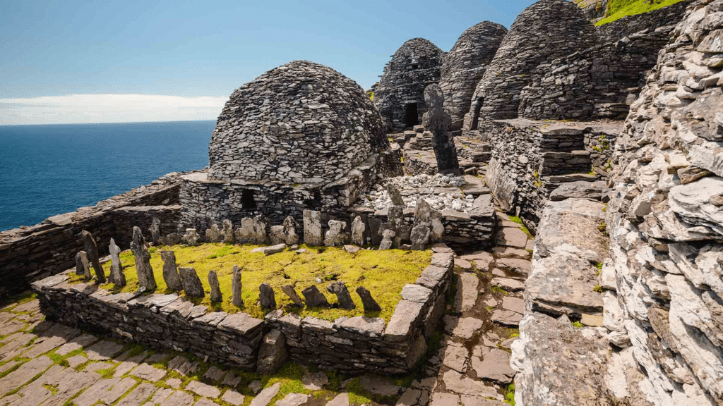 #22: Skellig Michael – Star Wars: The Last Jedi (2017) (Ireland) #1: The Rocky Steps – Rocky (1976) (Philadelphia, PA), #3: Monument Valley – Stagecoach (1939) and Many Westerns (UT/AZ Border), #4: The Stanley Hotel – The Shining (1980) (Estes Park, CO), #7: Tatooine Sets – Star Wars (1977) (Tunisia), #9: Katz’s Delicatessen – When Harry Met Sally (1989) (New York City, NY), #10: Downtown Savannah – Forrest Gump (1994) (Savannah, GA), #12: Highclere Castle – Downton Abbey (2010–2015) (Hampshire, England), #13: Oxford University – The Theory of Everything (2014), Harry Potter (2001–2011), #15: Griffith Observatory – Rebel Without a Cause (1955), La La Land (2016) (Los Angeles, CA), #16: Timberline Lodge – The Shining (1980) (Mt. Hood, OR), #18: The Bench at Notting Hill – Notting Hill (1999) (London, England), #19: The Beach – The Goonies (1985) (Cannon Beach, OR), #21: Baker Street – Sherlock Holmes (2009) (London, England), #22: Skellig Michael – Star Wars: The Last Jedi (2017) (Ireland), #24: Rydell High – Grease (1978) (Venice High School, Los Angeles, CA), #25: Bodega Bay – The Birds (1963) (Bodega, CA)