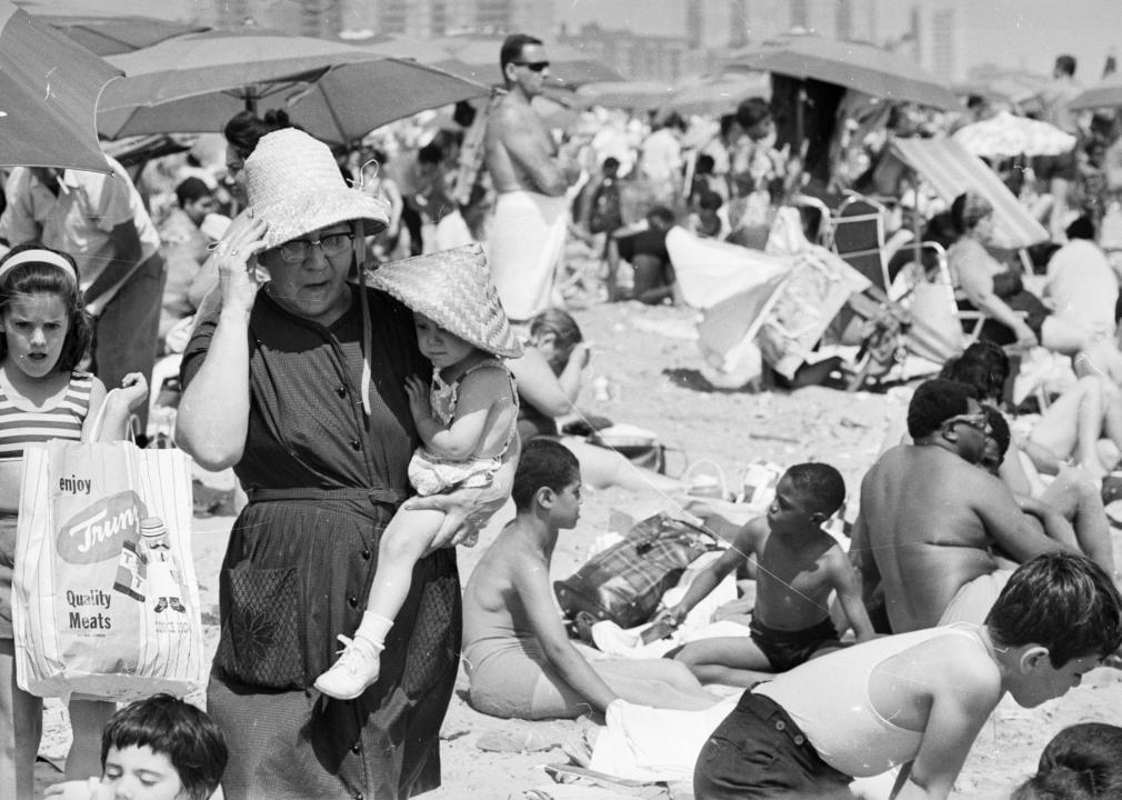 Summer Fun at Coney Island, Life in Color, City Kids Beat the Heat, Hippies Relaxing in the Park, Teamwork by the Shore, Beachside Embrace, Summer Stunts, Beachside Gathering, Summer Moves and Moments, Jump Rope by the Shore, Ballpark Bites, Summer Camp Stories, Four Water Carriers, Young Love, Martin Luther King Prepares to Sign, Naptime on a Beetle, Woodstock Crowd Energy, Sammy Davis Jr. Stays in Shape, Rolling Stones Take New York, Bob Dylan and Joan Baez Together, March on Washington for Voting Rights, Camp Rhoda Summer Spirit, Cooling Off, Parade in White Dresses, Heading Out for Adventure, Family Moment on the Ferry, City Summer Fun