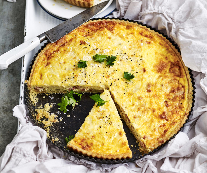 Savoury eggplant and haloumi quiche , Salmon and spinach quiche , Green power mini frittatas with spinach and feta , Mega vegie and haloumi frittata , Pumpkin, feta and basil quiche , Roast vegetable quiche , Spring quiche , Asparagus & fetta frittata , Chorizo & potato frittata , Coronation quiche , Smoked salmon and asparagus quiche , Asparagus frittata , Spanish frittata , Quick three-cheese frittata , Silverbeet quiche , Bacon and mushroom quiche , Kale and quinoa frittata , Tuna and spinach quiche , Bacon, pea and corn frittata , Baked potato, ham and cheese frittata , Smoked chicken & asparagus quiches , Filo salmon quiche , Leftover roast vegetable quiche , Potato, capsicum and spinach frittata , Bacon, chive and potato quiche , Chorizo, spinach and fetta quiche , Smoked ocean trout ricotta quiche , Tomato and fetta quiche , Mini tomato and cheese quiches , Mushroom quiche , Mushroom and spinach quiche , Impossible quiche , Chicken, mushroom and brie quiche , Basic ham and cheese quiche , Caramelised onion & goat’s cheese quiches , Mini ham and corn quiches , Baby rocket quiche , Spinach quiche , Roast pumpkin and zucchini frittata , Chorizo, potato and herb frittata , Zucchini and corn frittatas , Zucchini flower and tomato frittata , Bacon, leek and potato frittata , Wild mushroom and green onion frittata , Tomato, feta and pancetta frittata , Leek and speck quiche , Potato, capsicum and olive frittata , Asparagus, tomato, ricotta and basil frittata , Tuna and asparagus frittata , Primavera frittata , Quiche recipes for kids’ lunch boxes, How to tell if an egg is good to use, More egg recipes for dinner, You might like these omelette recipes