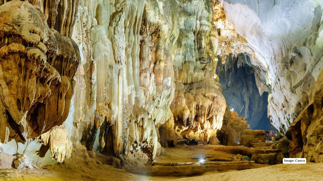 4. Phong Nha Cave, Vietnam Located in Phong Nha–Kẻ Bàng National Park, this cave holds the world’s longest underground river accessible to visitors, adorned with formations poetically named “Lion,” “Buddha,” and “Fairy,” adding mythical charm to its natural splendor. (Image: Canva) 1. Ajanta Caves, India These Buddhist sanctuaries (2nd century BCE–480 CE) are celebrated for their luminous murals, delicate carvings, and expressive sculptures—considered the pinnacle of ancient Indian rock-cut architecture and spiritual artistry. (Image: Canva), 2. Ellora Caves, India A magnificent fusion of Hindu, Buddhist, and Jain traditions (6th–10th century CE), Ellora is home to the monumental Kailash Temple—the world’s largest monolithic rock excavation—showcasing both scale and craftsmanship in stone. (Image: Canva), 3. Škocjan Caves, Slovenia Europe’s most dramatic underground canyon, the Škocjan system features roaring rivers, towering stalactites, and vast cathedral-like chambers, making it one of the most awe-inspiring natural cave landscapes on Earth. (Image: Canva), 4. Phong Nha Cave, Vietnam Located in Phong Nha–Kẻ Bàng National Park, this cave holds the world’s longest underground river accessible to visitors, adorned with formations poetically named “Lion,” “Buddha,” and “Fairy,” adding mythical charm to its natural splendor. (Image: Canva), 5. Mogao Caves, China Known as the “Caves of the Thousand Buddhas,” this vast complex has preserved Buddhist art and manuscripts since 366 CE. Its vibrant murals and sculptures form one of the world’s richest repositories of spiritual and artistic history. (Image: Canva), 6. Longmen Grottoes, China Carved into limestone cliffs along the Yi River, the Longmen Grottoes contain over 1,400 caves and 100,000 statues, many from the Tang dynasty, celebrated for their refined artistry and serene spiritual expression. (Image: Canva), 7. Elephanta Caves, India Set on an island near Mumbai, Elephanta is famed for its colossal rock-cut sculptures, especially the Trimurti—a majestic three-headed depiction of Lord Shiva—blending myth, devotion, and stone artistry. (Image: Canva), 8. Mammoth Cave, USA The world’s longest cave system stretches more than 640 km underground. With vast passageways, rare geological formations, and traces of prehistoric human activity, it’s both a natural marvel and a historical treasure. (Image: Canva), 9. Altamira Cave, Spain Often called the “Sistine Chapel of Paleolithic Art,” Altamira showcases prehistoric paintings of bison, horses, and deer dating back over 20,000 years, offering a hauntingly beautiful window into early human creativity. (Image: Canva), 10. Caves of Aggtelek Karst (Baradla), Hungary This sprawling cave system, shared with Slovakia’s Slovak Karst, dazzles with dramatic stalactites, stalagmites, and underground rivers—a sublime display of nature’s artistry formed over millions of years. (Image: Canva)