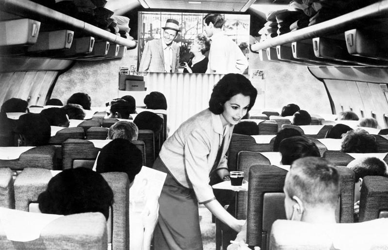 A flight back in time A flight back in time, 1920s: The beginnings of air travel, 1920s: A passenger compartment from the 1920s, 1920s: Inside a Transcontinental Air Transport plane, 1920s: Bed compartments of a German Junker aircraft, 1920s: A flight attendant serves drinks on a French Airliner service, 1920s: An early German Deutsche Luft Hansa plane, 1920s: The Dornier Do X dining salon, 1920s: The first ever in-flight movie, 1920s: Enjoying breakfast at 3,000 feet, 1920s: Passengers are weighed before their flight, 1930s: Passengers climb aboard a plane at Croydon Airport, England, 1930s: Crew members check bags before a flight to LA, 1930s: The check-in desk at newly opened Gatwick Airport, 1930s: An early plane with wicker seats, 1930s: The comfortable seats of a Handley Page HP42, 1930s: A plush Imperial Airways cabin, 1930s: Passengers aboard the Douglas DC-1, 1930s: A flight attendant serves tea in bed, 1930s: Ladies traveling on an Eastern Air Transport plane, 1930s: Chefs load up a plane with homemade treats, 1930s: Women in their finest attire wait to board a plane, 1930s: Passengers listen to a broadcast aboard a flight, Late 1930s: The early days of Pan Am, Early 1940s: Passengers on board the Junkers G.38 plane, 1940s: Day cabins inside an Imperial Airways flying boat, 1940s: The interior of a McDonnell Douglas DC-6, 1940s: Inside a Sikorsky S-40 flying boat, 1940s: Pan American Airlines' Boeing 314 Clipper sets off, 1940s: Inside the Boeing 314 flying boat, 1940s: It wasn't cheap to fly aboard the Boeing 314, 1940s: A couple enjoys dinner aboard the Boeing 314, 1940s: The early days of Heathrow Airport, 1940s: Boeing 307 Stratoliner's cocktail lounge, 1940s: The overnight intercontinental service onboard Boeing Stratocruiser, 1940s: The communal lounge aboard a Boeing airplane, 1950s: Guests relax in an onboard lounge compartment, 1950s: The Sky-Cot aboard a British Overseas Airways Corporation flight, 1950s: A movie projector on a United Airlines flight, 1960s: Inflight entertainment in full swing, 1960s: Airports also got upgrades, 1960s: Flying goes supersonic, 1970s: Planes get supersized, 1970s: Supersonic royalty