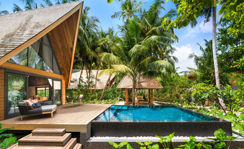 1. Aguas Claras, Puerto Viejo, Costa Rica , 2. Stamba, Tbilisi, Georgia , 3. Wild Coast Tented Lodge, Yala, Sri Lanka , 4. Menorca Experimental, Menorca, Spain , 5. The St. Regis Maldives Vommuli Resort, Maldives , 6. Four Seasons Megève, Megève, France , 7. Beaverbrook Town House, London, UK 