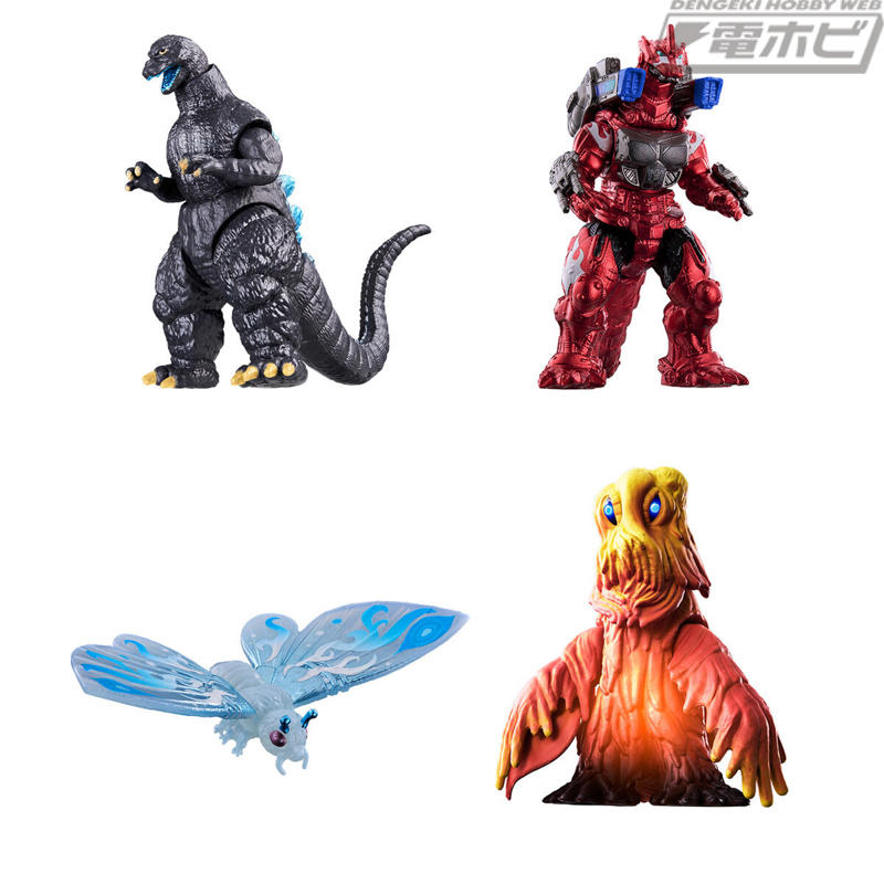 ゴジバースト へドラ(1971), ゴジバースト ガイガン(2004), ゴジバースト ゴジラ(1991), ゴジバースト ビオランテ(花獣形態), ゴジバースト モスラ(1992) ＆３式機龍 メーサーブレード ・バックユニット, ゴジバースト モスラ(1992)幼虫＆カマキラス(2004)＆ショッキラス, ゴジバースト ３式機龍, ゴジバースト ガトリングガイガン, ゴジバースト バーニングゴジラ, ゴジバースト イマジネーションセット
