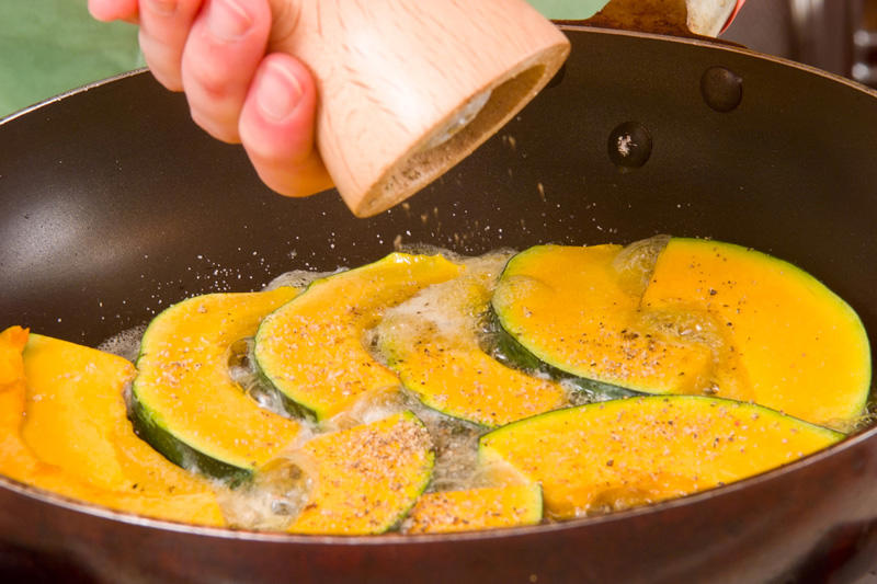 カボチャのレンジ煮, カボチャの揚げ焼き, カボチャのオーブン焼き, カボチャのチーズ焼き, カボチャのクリームチーズ和え, カボチャのゴマきな粉和え