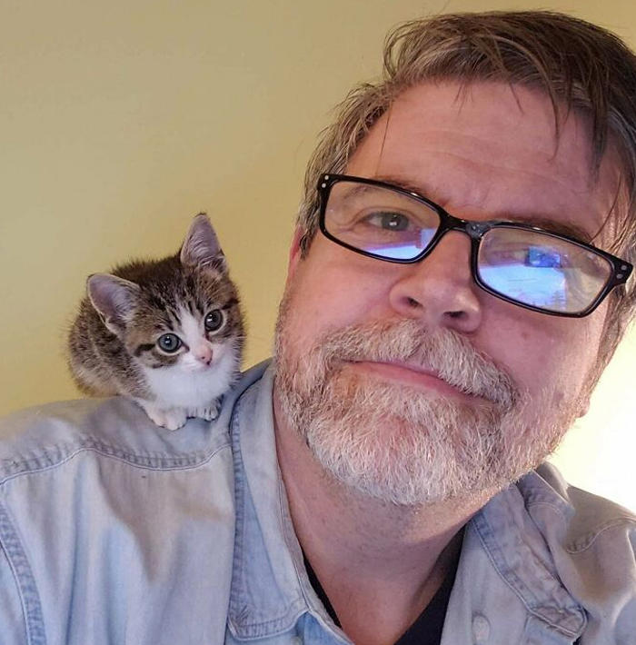 #3 Hopefully Shoulder Kittens Count #1 My Shoulder Buddy, #3 Hopefully Shoulder Kittens Count, #5 Behold The Glorious Whiskers Of Shoulder Cat, #7 I See Your Shoulder Cats. I Raise You Crown Cat, #11 I Don’t Have A Cat, So I Present My Shoulder Bun!, #15 She Was Purrty Proud Of My Accomplishment, #19 Do These Count As Shoulder Animals?, #23 Shoulder Cat Will Be Fun, They Said, #25 I See Your Shoulder Cat And Raise You A Beard Kitten, #27 Shoulder Cats? Nah, How About Shoulder Bear?, #29 How About Shoulder Sugar Gliders?, #31 Shoulder Birb, #33 My Dreams Of Having A Shoulder Cat Have Come True, #35 Does A Rottweiler Puppy Count, #37 Hope I'm Not Too Late To Raise You A Second Shoulder Cat, #39 Am I Too Late? Fern, The Sweetest Opossum!, #41 Do Shoulder Squirrels Count?, #43 Shoulder Dane Anyone?, #45 Shoulder Cat Or Cyclops?, #47 I Thought My Little Shoulder Protector Should Get A Turn Too!!