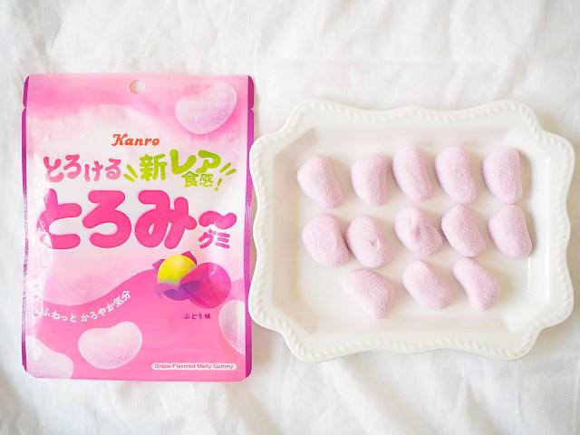 ＜とろみ～グミ ぶどう味/ カンロ＞, ＜ググッタ シャインマスカット味/ UHA味覚糖＞, ＜むちもっちバナナグミ/ 不二家＞, ＜もちゅグミ 温州みかん味/ マイナット＞, ＜しゃりぷにょ梅グミ/ クリート＞
