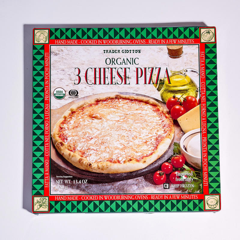   1. 11. Trader Joe’s Organic 3 Cheese Pizza ,   1. 10. Great Value (Walmart) Thin &amp; Crispy Four Cheese Pizza ,   1. 9. Jack’s Original Thin Cheese Pizza ,   1. 8. California Pizza Kitchen Crispy Thin Crust Four Cheese Pizza ,   1. 6. (tie) Red Baron Classic Crust Four Cheese Pizza ,   1. 6. (tie) Tombstone Original Crust 5 Cheese Pizza ,   1. 5. Freschetta Naturally Rising Crust Four Cheese Pizza ,   1. 4. Screamin’ Sicilian Thin &amp; Crispy Cheese Pizza ,   1. 3. Kirkland Signature (Costco) Cheese Pizza ,   1. 2. 365 (Whole Foods) Thin Crust Four Cheese Pizza ,   1. 1. DiGiorno Classic Crust Cheese Pizza 