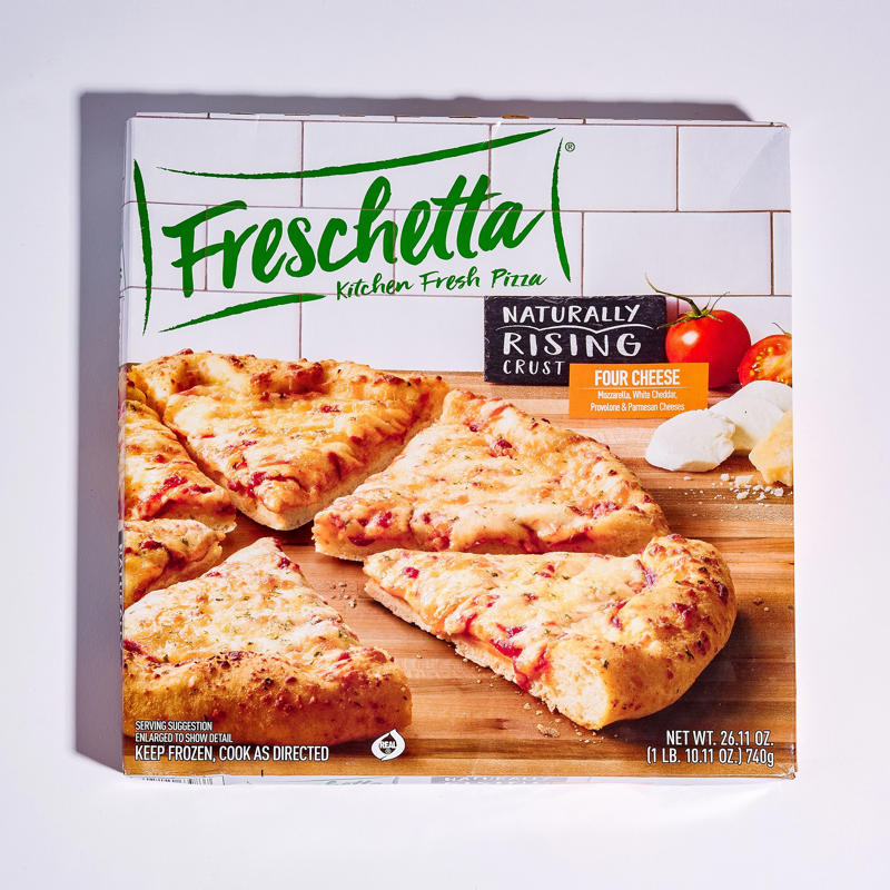   1. 11. Trader Joe’s Organic 3 Cheese Pizza ,   1. 10. Great Value (Walmart) Thin &amp; Crispy Four Cheese Pizza ,   1. 9. Jack’s Original Thin Cheese Pizza ,   1. 8. California Pizza Kitchen Crispy Thin Crust Four Cheese Pizza ,   1. 6. (tie) Red Baron Classic Crust Four Cheese Pizza ,   1. 6. (tie) Tombstone Original Crust 5 Cheese Pizza ,   1. 5. Freschetta Naturally Rising Crust Four Cheese Pizza ,   1. 4. Screamin’ Sicilian Thin &amp; Crispy Cheese Pizza ,   1. 3. Kirkland Signature (Costco) Cheese Pizza ,   1. 2. 365 (Whole Foods) Thin Crust Four Cheese Pizza ,   1. 1. DiGiorno Classic Crust Cheese Pizza 