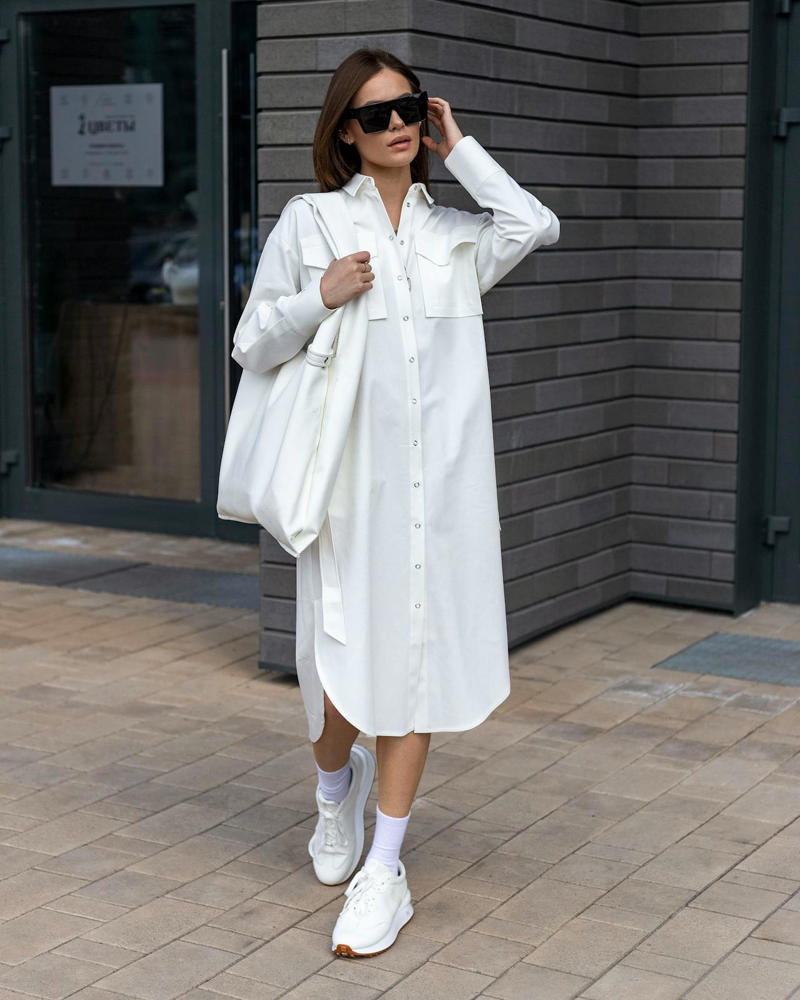 Knotted Button-Down, Midi Skirt, Cashmere Hoodie, Dark Wash Jeans, Silk Camisole, Leather Jacket, Monochrome Outfit, Wide-Leg Pants, Layered Turtleneck, Belted Dress, White Sneakers, Structured Knit Polo, Denim Shirt Dress
