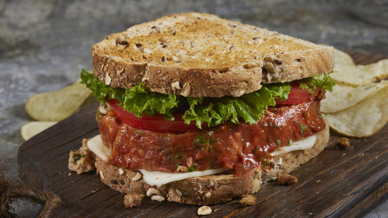 Beef Jelly Sandwich, Emergency Sandwich, Banana Sandwich, Makeshift Sandwiches, Elvis Sandwich, Frosted Sandwich Loaf, Welsh Rarebit, Oyster Club Sandwich, Braunschweiger, Peanut Butter And Mayonnaise Sandwich, Broiled Soup Sandwiches, Mock Ham Salad Sandwich, Egg And Sardine Sandwich, Potted Meat Sandwich, Cold Meatloaf Sandwich, Beef Tongue Sandwich