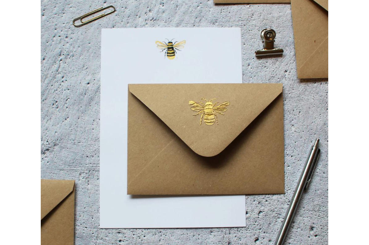 Smythson Gift Box, Papier Mushrooms Writing Paper Set, Mount Street Printers Bees Notecards, Set of 10, Cottage Rts Hand Finished Bumble Bee Letter Writing Paper, Papier Spinning Parasol Writing Paper Set, Belle Vous Writing Stationery Paper with Envelopes, Smythson Kings Writing Paper, Papier Italian Summer notecard set, MIDORI Letter Set 917 Giving A Color letter set