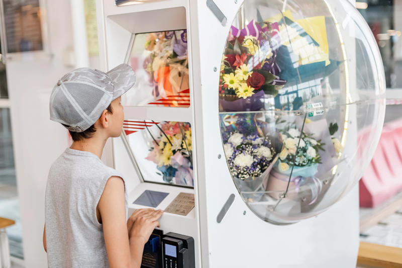 Fresh Flowers Live Crabs, Hot Meals, Umbrellas, Gold Bars, Fresh Flowers, Fresh Bread, Live Insects, Fireworks, What These Machines Say About Us