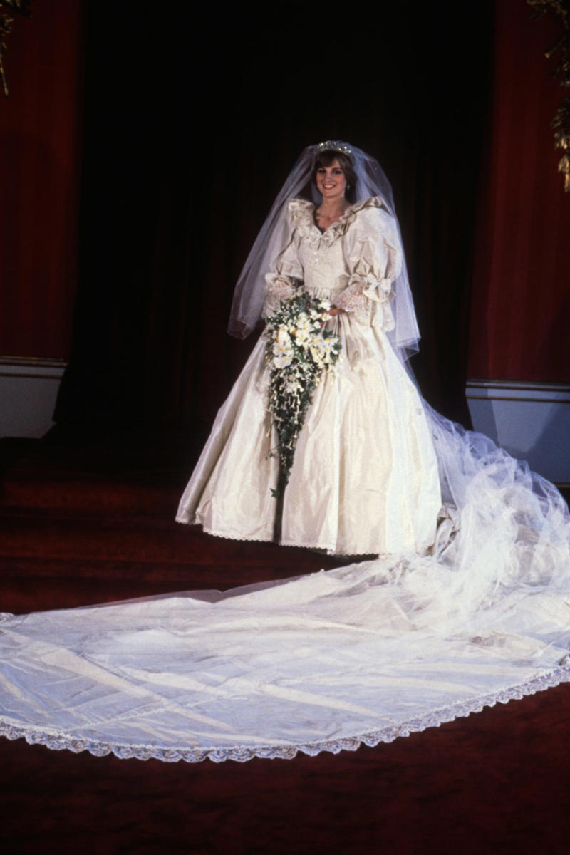 A fashion landmark of the 1980s, Romantic excess, Diana lost too much weight before the wedding, Diana battled bulimia for nearly a decade, She spilled perfume on the dress, A backup bouquet—just in case, A hidden lucky charm, An alternate version of the dress, The backup dress vanished mysteriously, The dramatic veil, How do you transport a princess?, Hand-stitched and one of a kind, Even the shoes were custom masterpieces, The soles were painted with their initials, The third most expensive wedding dress in history
