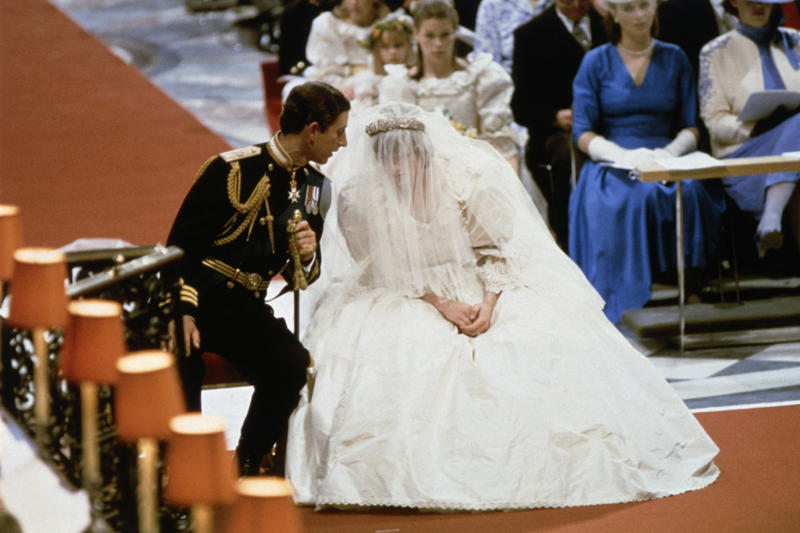 A fashion landmark of the 1980s, Romantic excess, Diana lost too much weight before the wedding, Diana battled bulimia for nearly a decade, She spilled perfume on the dress, A backup bouquet—just in case, A hidden lucky charm, An alternate version of the dress, The backup dress vanished mysteriously, The dramatic veil, How do you transport a princess?, Hand-stitched and one of a kind, Even the shoes were custom masterpieces, The soles were painted with their initials, The third most expensive wedding dress in history