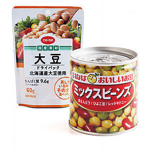 たこの和風クリーミー和え, まぐろと長いものバルサミコマリネ, 豆とひじきのかぼちゃサラダ, 大豆のチリマヨサラダ