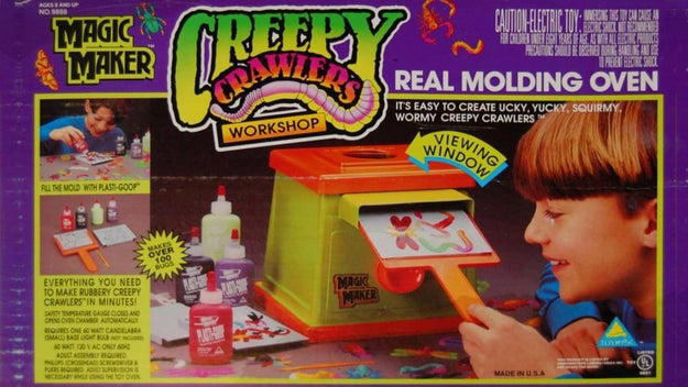 2. Those water-filled squishy tubes that had glitter or plastic animals floating inside them:, 3. This specific medieval castle that you only ever saw at your boy cousin's house:, 4. This Kids Meal Zeus toy that had a glow-in-the-dark lightning bolt:, 5. The Baby All Gone doll that ate these cherries that magically disappeared:, 6. This balancing bird toy that you'd carry around on your finger all day long:, 7. Wooly Willy, which your parents probably gave you to play with during a road trip:, 8. The Creepy Crawlers Workshop, which was SO COOL and the perfect companion to an Easy Bake Oven:, 9. The Barbie "Shop With Me" cash register, because there's nothing kids like to do more than pretend they're working an hourly job:, 10. Silly Putty!!! Specifically, when you would press it against your parents' newspaper and copy the ink onto the putty:, 11. Those robot dogs you begged your parents for because they never let you get a Furby:, 12. Polly Pockets, which were so tiny and cute, and at the same time, the most painful experience in the world if you ever stepped on one:, 13. Doodle Bears, which were perfect for all the kids who absolutely loved giving their dolls makeovers:, 14. Supersoakers!!! There were so many to choose from, but they all elicited the same amount of fun:, 15. The Laser Challenge game set that you could wear around your house and play with...until your parents made you put it away:, 16. Nickelodeon's Floam, because in the '90s, all forms of slime were king:, 17. The OG version of Pretty Pretty Princess, which was an absurd amount of fun for a game that had almost zero rules:, 18. Sky Dancers, which were so fun to make fly, but hurt so bad if they landed on your head:, 19. A Talkboy or Talkgirl, because there's nothing more '90s kids loved more than pretending they were spies: