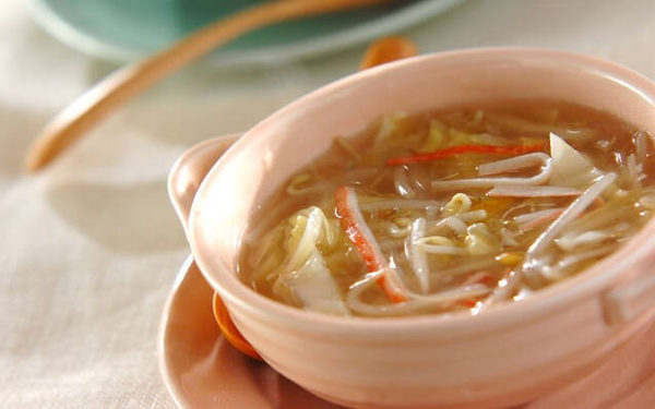 ふんわり卵のトロロ汁, モヤシのとろ～り春雨スープ, ヒジキのトロミスープ, 血液サラサラ！ 丸ごと玉ネギのスープ, 鮭の酒粕みそスープの献立, 韓国風ピリ辛春雨スープの献立