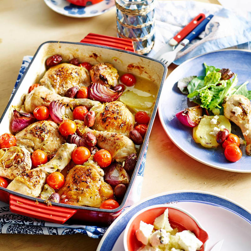 Julie Goodwin’s chicken & leek pie with potato bake topping , Julie Goodwin’s Cape Malay curry chicken , Air fryer chicken skewers with roast vegetables , Julie Goodwin’s spiced chicken with brown rice & cauliflower , Julie Goodwin’s chicken stroganoff , Yoghurt marinated chicken with plum & chickpea salad , Chicken and leek pie , Julie Goodwin’s Spanish chicken , Prosciutto wrapped chicken with tomato salsa , One pot chicken and rice , Chicken & potato salad with zesty yogurt dressing , Panko crumbed chicken schnitzel with apple slaw , Chicken carbonara pasta bake , Yellow chicken curry , Chicken and vegetable soup with parmesan croutons , Slow cooker whole chicken with a peri peri marinade , Easy chicken and corn soup , Slow cooker Hainanese-style chicken , Chicken fricassee with mushroom and leek , Slow-cooker chicken tikka masala , Five ingredient dukkah chicken with haloumi and peach salad , Classic roast chicken with gravy , Portuguese piri piri chicken , One-pot apricot chicken with creamy rice , Chilli chicken with B.L.A.T. salad , Butter chicken hand pies , Roasted sumac chicken with baby vegetables , Easy one-pan roast chicken breasts with vegies , Slow cooker chicken pho (Pho Ga) , Chicken and broccoli bake with pangrattato topping , Chicken yakitori , Chicken donburi , Spiced chicken pizza , Slow cooker chicken and corn chowder , Chicken skewers with peach caprese salad , Moroccan-spiced chicken casserole , Chicken and sage tray bake , Chicken burger with avocado and bacon , Curried chicken pie , Zingy butter chicken curry , Curried chicken pies , Southern fried chicken with buttermilk mash and gravy