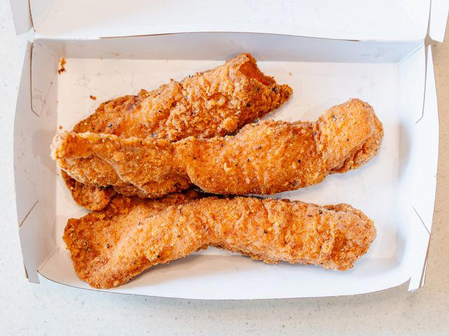 7th Place: McDonald's Chicken Tenders, 6th Place: Burger King's Chicken Fries, 5th Place: KFC's Chicken Tenders, 4th Place: Arby's Chicken Tenders, 3rd Place: Sonic's Chicken Tenders, 2nd Place: Popeyes Chicken Tenders, 1st Place Winner: Raising Cane's Chicken Fingers