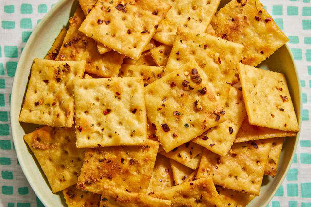 Whipped Goat Cheese With Smoky Bacon Jam, Spicy Strawberry-Goat Cheese Crostini, Three-Cheese Spinach-Artichoke Dip, Asparagus Ribbon Crostini, Spicy Cheese Straws, Jalapeno Popper Dip, Tiny Tacos, Fire Crackers, Pimiento Cheese Flatbread, Ritz Cracker Party Sandwiches