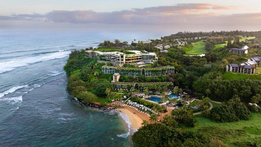 1. Sheraton Kauaʻi Coconut Beach Resort, 2. Kiahuna Plantation Resort Kauaʻi by Outrigger, 3. Grand Hyatt Kauaʻi Resort & Spa, 4. Waimea Plantation Cottages, 5. The Royal Sonesta Kauaʻi Resort, 6. 1 Hotel HanBalei Bay, 7. Outrigger Kaua‘i Beach Resort & Spa