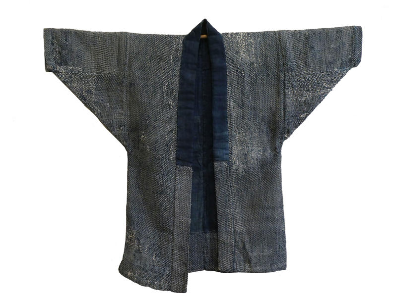 19th-Century Cotton Kimono, 1930s Boro Jacket, Yamagata Boro Vest, Shiga Jacket, Sleeveless Work Jacket, Momohiki Trousers, Sashiko Gloves, Sodenashi Vest