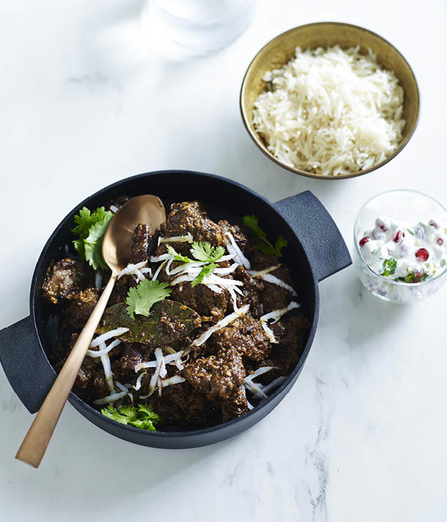 The best curry recipes to work your way through in 2025, Chiang Mai chicken curry , Beef and potato Massaman curry , Korean cauliflower curry , Palisa Anderson’s sour orange fish curry , Kerala-style prawn curry with cauliflower rice , Sri Lankan fish curry , Summer tomato curry with cauliflower rice , Dosas with coconut lentil curry , Roasted cauliflower curry with lime and coriander , Sunda’s fish curry with cucumber salad and coriander chutney , Palisa Anderson’s gaeng keow wan gai (Thai green chicken curry) , Avani’s lamb curry , Ohn no khao swè (Burmese curry chicken noodle soup) , O Tama Carey’s Sri Lankan crab curry , Moreton Bay bug curry with mango , Snapper curry with green beans and coriander , Eggplant and pineapple curry , Mussel curry with pineapple and potato rösti , Helly Raichura’s Mughlai lamb curry (kosha mangsho)