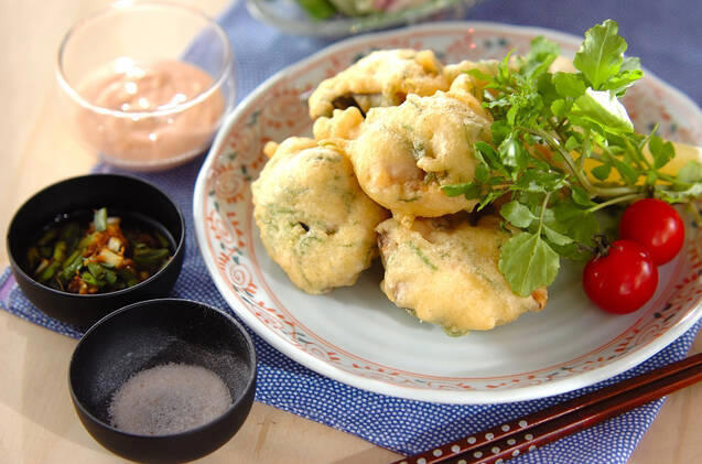 ・マスタードチキンフリット, ・アボカドの磯辺揚げ, ・野菜のソーダ揚げ, ・ズッキーニのチーズフリッター, ・サバの大葉揚げ