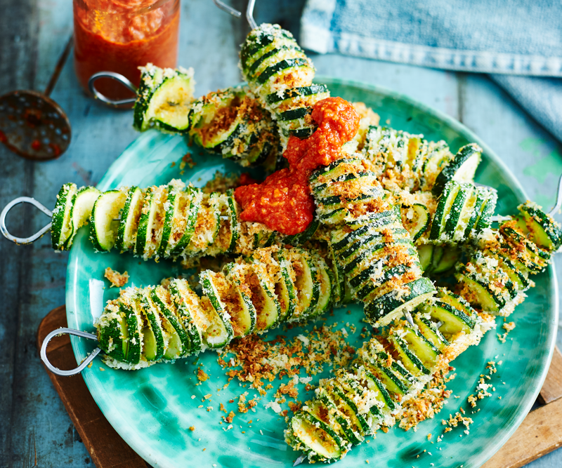 Spicy zucchini omelette , Zucchini and corn frittatas , Zucchini fritters with tzatziki , Zucchini slice , Corn, zucchini and chickpea fritters , Air fryer zucchini balls with lemon yoghurt , Spicy zucchini & ricotta stuffed pasta shells , Zucchini fritters with makrut lime crème , Chicken stir fry with zucchini noodles , Honey soy pumpkin with zucchini noodles and cashews , Chicken, zucchini and freekeh soup , Zucchini Greek salad , Prawn cocktail with zucchini and mint salad , Zucchini and haloumi slice , Ricotta zucchini rolls with roasted tomato sauce , Quinoa salad with zucchini and fetta , Romesco sauce with eggplant and zucchini , Roast vegetable and pesto vegan lasagne , Turkish zucchini fritters with garlic yoghurt sauce , Quinoa zucchini haloumi burgers , Lemon and zucchini polenta cake , Zucchini slice with carrot and bacon , Zucchini and corn muffins , Asparagus, peas and zucchini with fresh mint , Chocolate and zucchini cake , Zucchini and walnut loaf , Tagliatelle with zucchini and prosciutto , Zucchini and feta slice , Zucchini soup , Zucchini gratin , Zucchini and mascarpone tarts , Zucchini and ricotta farfalle , Zucchini and mint couscous salad , Zucchini, pea and corn purée , Zucchini relish , Pasta with zucchini and lemon garlic sauce , Zucchini fritters with skordalia , How to choose and store zucchini, More ideas for zucchini recipes