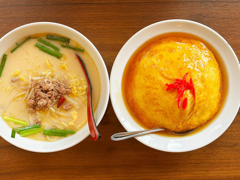 『中華料理 昇龍軒 新潟白山店』とは, 【定番ランチ】「台湾ラーメン＋五目炒飯」, 【ガタチラのイチオシ】「豚骨台湾ラーメン＋天津飯」, 【人気の一品】「エビチリ」, メニュー(2025年9月9日時点)